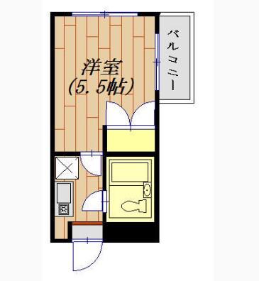モンテリサイア淵野辺(1K/2階)の間取り写真