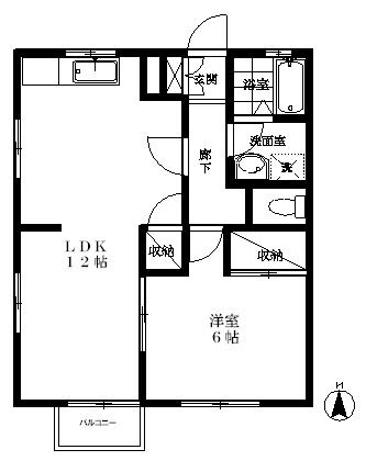 パティオ南古谷(1LDK/1階)の間取り写真