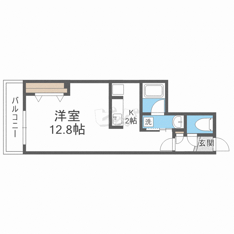 キングハウス北21条西7丁目(1K/3階)の間取り写真