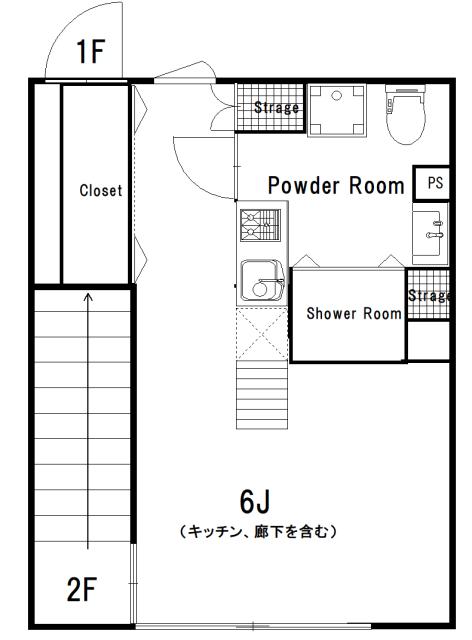レモンハウス(ワンルーム/2階)の間取り写真