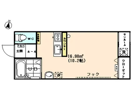 NSコーポ新片町(ワンルーム/1階)の間取り写真