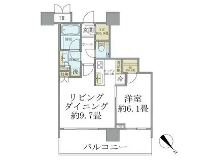 パークシティ武蔵小山ザタワー(1LDK/6階)の間取り写真