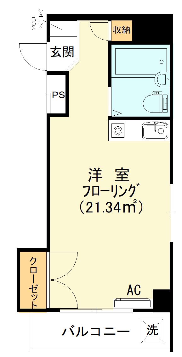SANOビル(ワンルーム/2階)の間取り写真