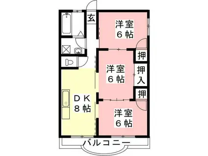 ファミール上松(3DK/4階)の間取り写真
