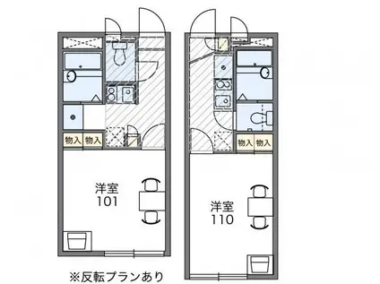 レオパレス長左衛門II(1K/1階)の間取り写真