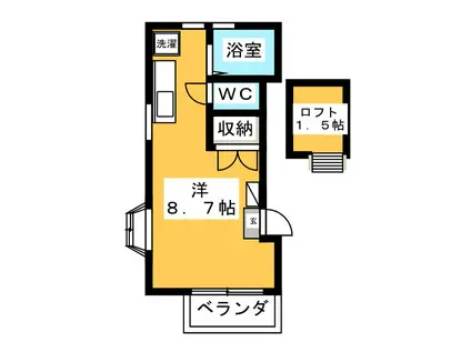 コーポひろ(ワンルーム/2階)の間取り写真