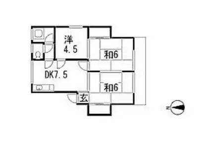 峰ビル(3DK/2階)の間取り写真