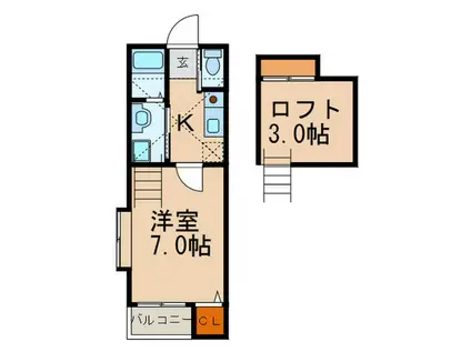 もみじ館(1K/2階)の間取り写真