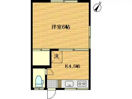 栄荘(1K/2階)の間取り写真