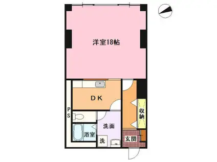 平正ビル(1DK/2階)の間取り写真