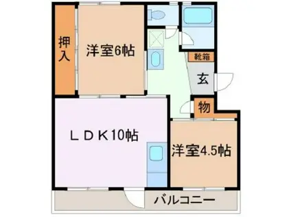 メゾン大石(2LDK/1階)の間取り写真