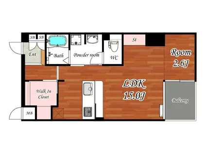 SHOJI PARK RESIDENCE(1LDK/4階)の間取り写真