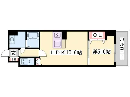MISTRAL姫路駅前VIII安田(1LDK/8階)の間取り写真