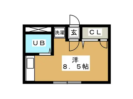 シティパレス(ワンルーム/2階)の間取り写真