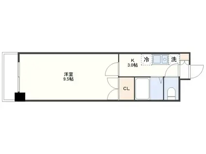 マンションハウスADD5(1K/6階)の間取り写真