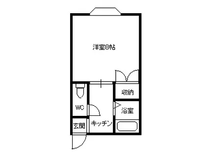 ハルーナ(1K/2階)の間取り写真