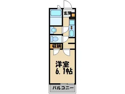 JHK浦和仲町(1K/3階)の間取り写真