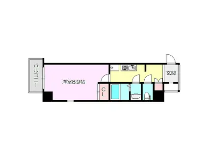 プロスパーレインボーヴィラ(1K/5階)の間取り写真