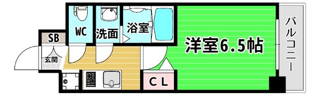 プレサンスOSAKA DOMECITYスクエア(1K/8階)の間取り写真