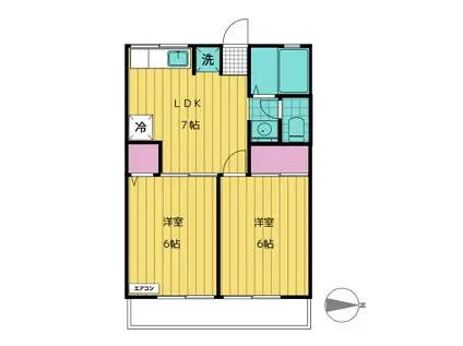 Mタウン I(2DK/2階)の間取り写真