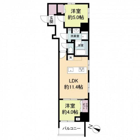 ブランシエスタ広島駅(2LDK/8階)の間取り写真