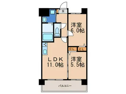 Jパラッツォ(2LDK/1階)の間取り写真