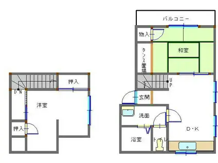 岳本アパート(2LDK/2階)の間取り写真