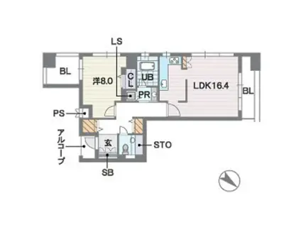 ディー・ウイングタワー(1LDK/15階)の間取り写真