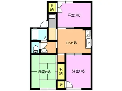 メゾンエスポワール(3DK/1階)の間取り写真