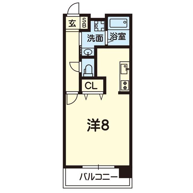 ドノーレ銀座通(1K/3階)の間取り写真