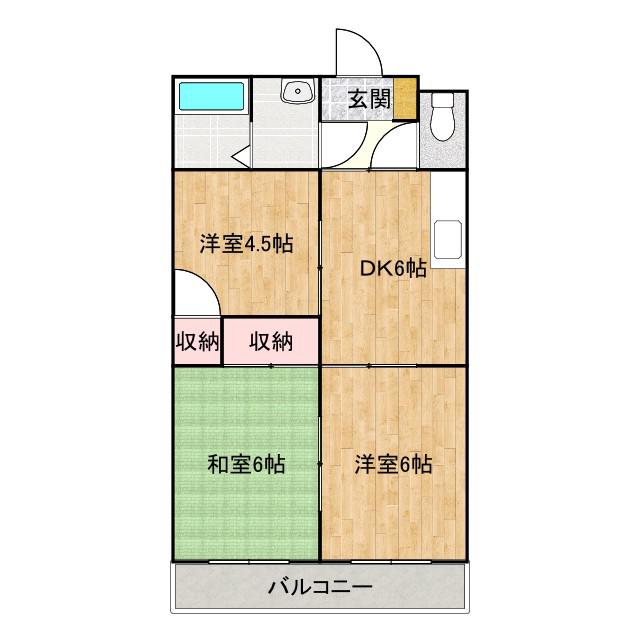 セフィーロ横尾(3DK/1階)の間取り写真