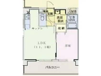 センターあいらんど(1LDK/6階)の間取り写真