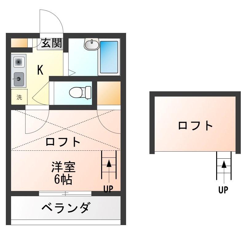 足利第4レジデンス(1K/2階)の間取り写真