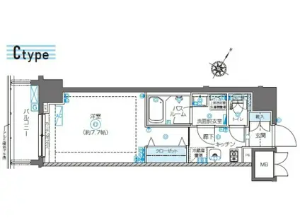 ZOOM南麻布 ズーム南麻布(1K/5階)の間取り写真