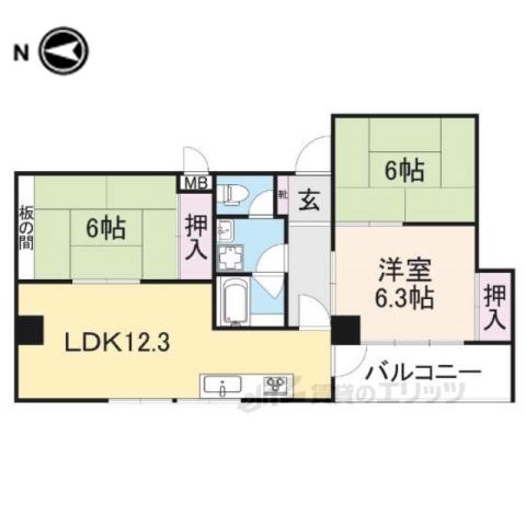 ハイツエリーPART2(3LDK/2階)の間取り写真