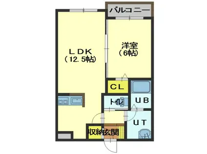 フトゥーラ日吉(1LDK/3階)の間取り写真