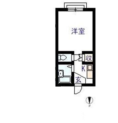 クリーンビュー松永(1K/2階)の間取り写真