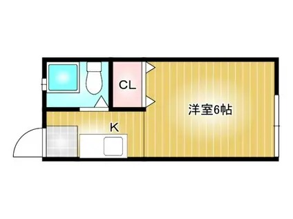 VENT VERT B棟(1K/2階)の間取り写真