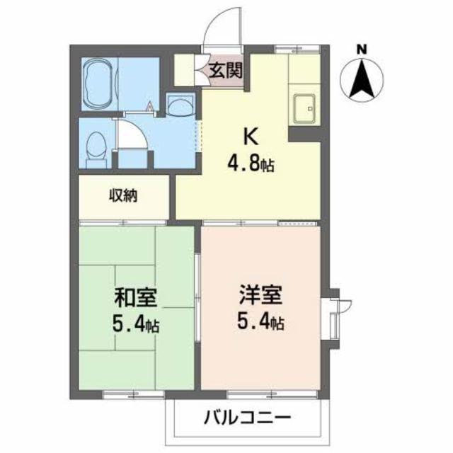 プレステージ川岸E(2K/1階)の間取り写真