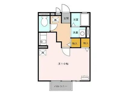 ラ・メールTAKASAGO B(ワンルーム/1階)の間取り写真