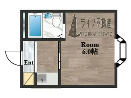 ロイヤル俊徳II(1K/3階)の間取り写真