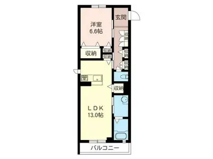 アラモアナ(1LDK/3階)の間取り写真