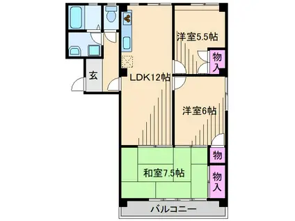 エミネンス妙蓮寺(3LDK/1階)の間取り写真