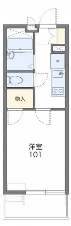 レオパレスハピネスオリーブ 3階階 間取り