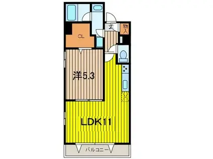 ピニエール浦和岸町(1LDK/3階)の間取り写真