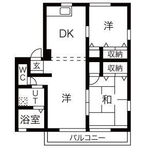 ラ・ベルドールB(3DK/1階)の間取り写真