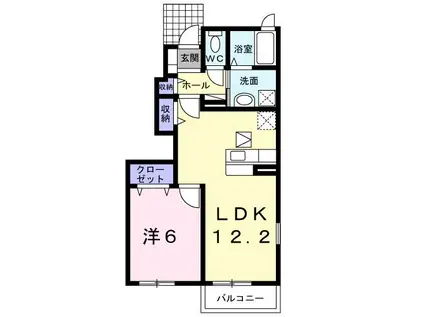 ジュネス・マロンB(1LDK/1階)の間取り写真