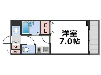 グランデージ今里(1K/5階)の間取り写真