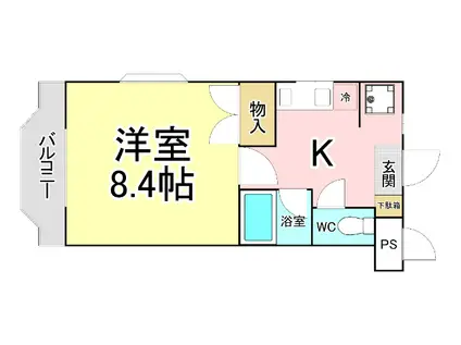 ETO BLDII(1K/4階)の間取り写真