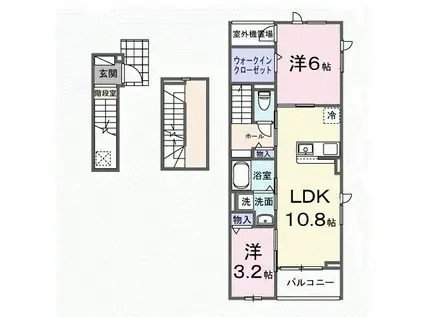 ノクターン(2LDK/3階)の間取り写真